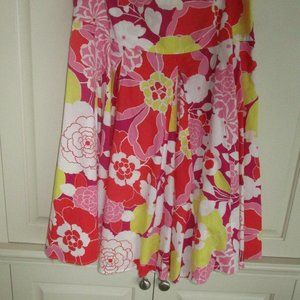 New York & Co Circular floral soft pleated skirt size 8